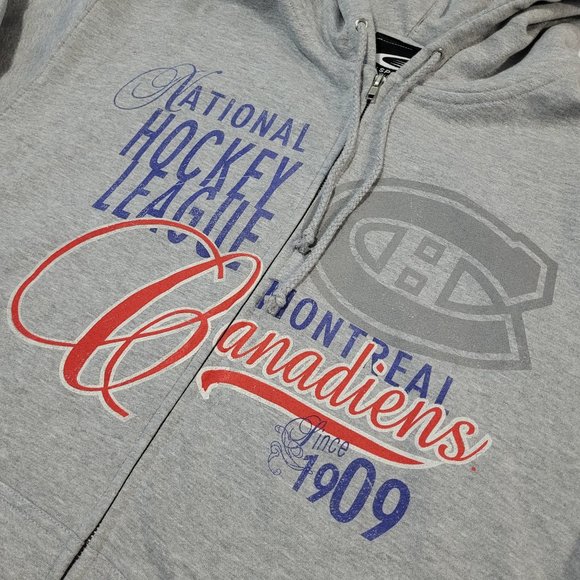 NHL Montreal Canadiens Zip up Grey Hoodie - Picture 2 of 5